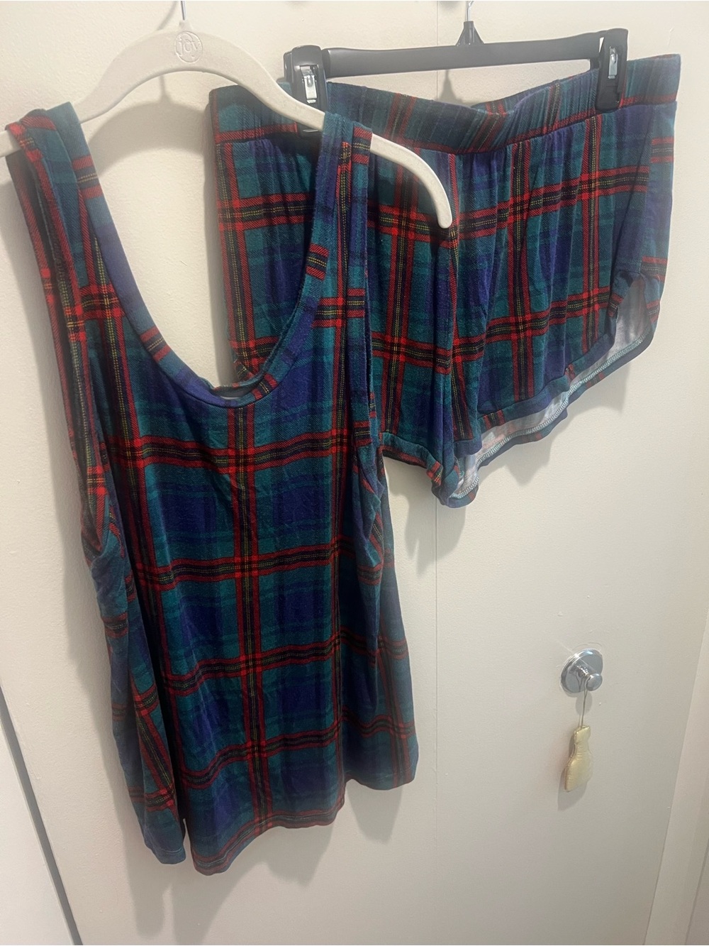 Honeydew Intimates Green & Red Plaid Lounge Set